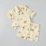 Dinosaur & Car Print Outfit – Stoer & Speels – Zomer Kleding Set