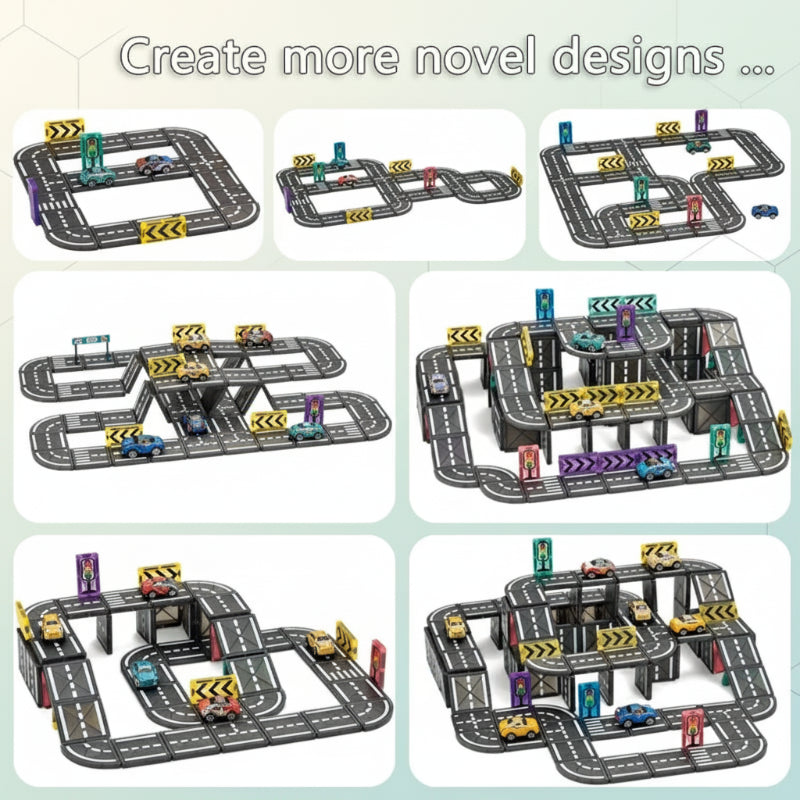 MagnetoTrack – Creatief & Speels – Magnetische tegels Autoset