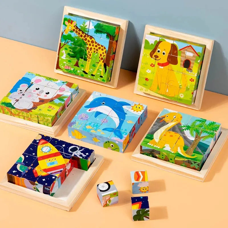 CubePuzzle – Leuk & Educatief – 3D Houten Blokken Puzzel