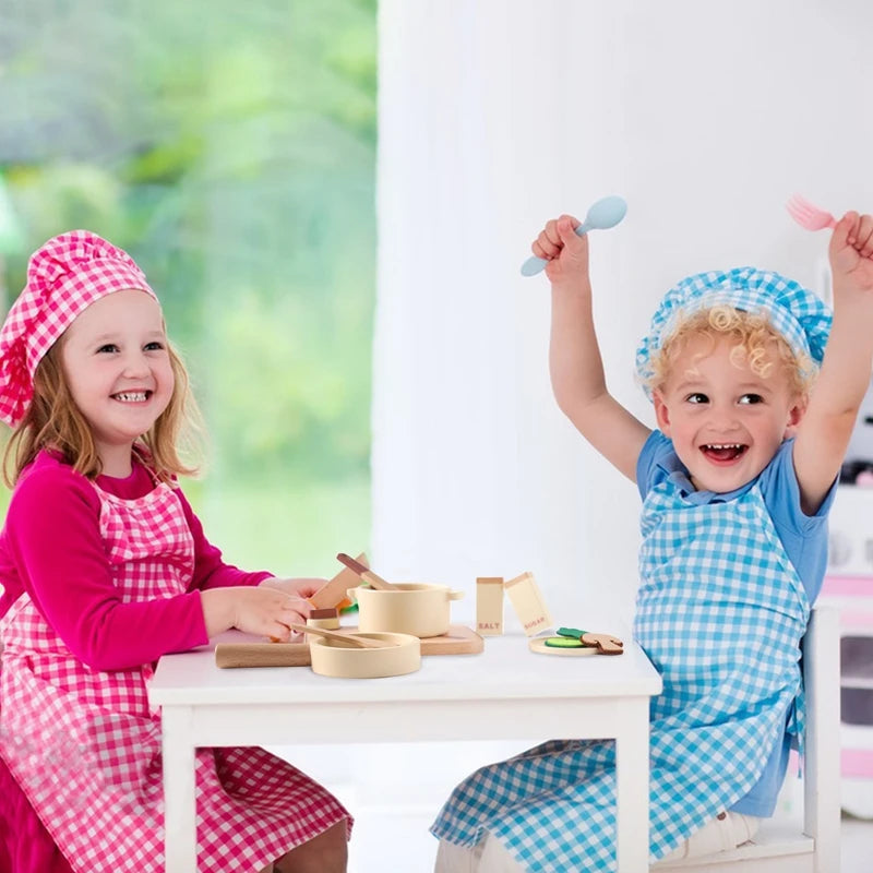 Woods™ - Mini-Chefs Aan Zet - Houten Speelkeuken Set