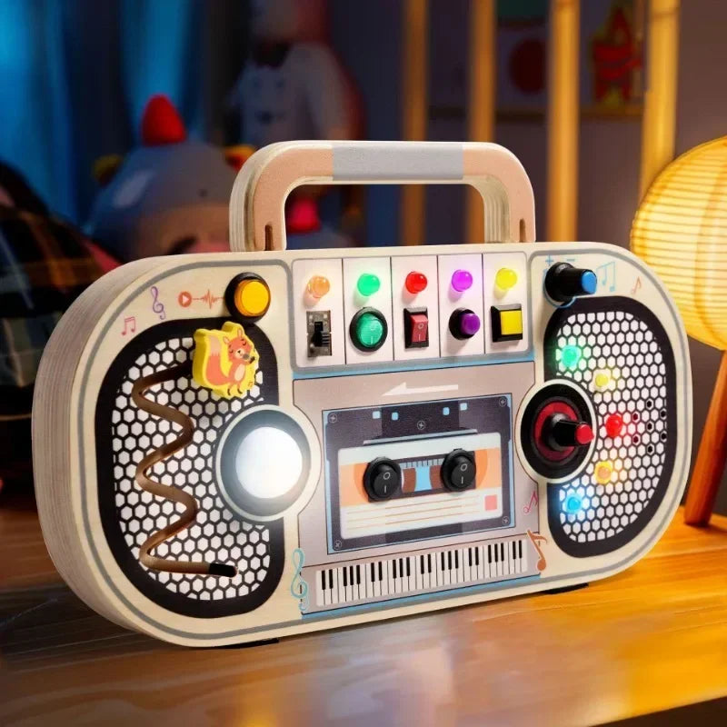 Wooden Busy Board – Motoriek & Interactief – Activiteiten Muziek Bord