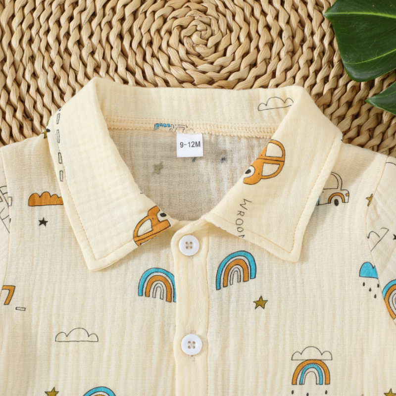 Dinosaur & Car Print Outfit – Stoer & Speels – Zomer Kleding Set