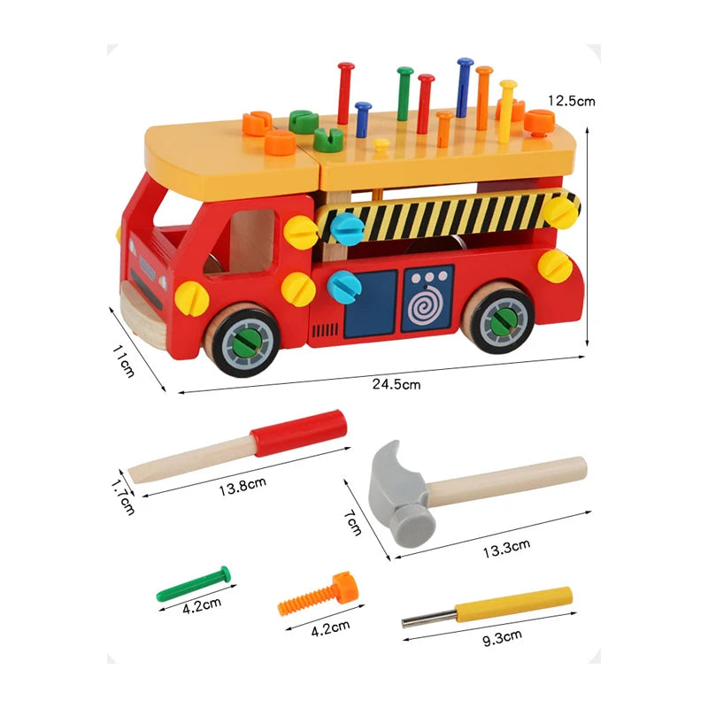 Woods™ - Fijne Motoriek & Coördinatie - Speelgoed Constructie Voertuig
