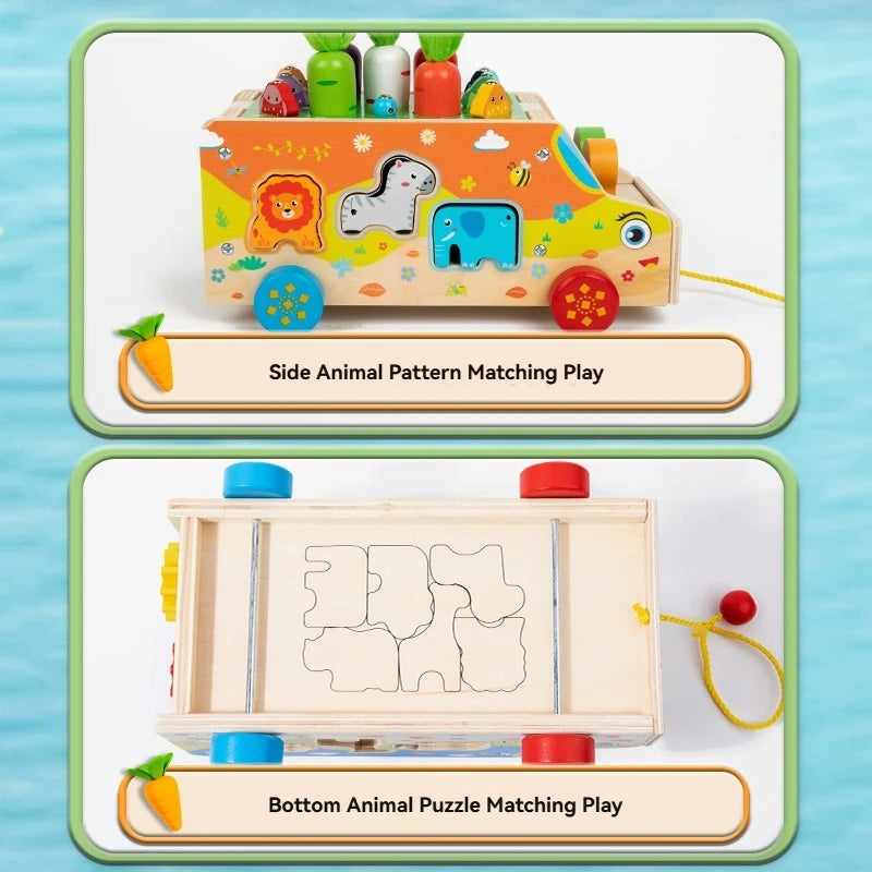 Montessori Animal Matching Toy – Leerzaam & Interactief – Puzzel Speelwagen