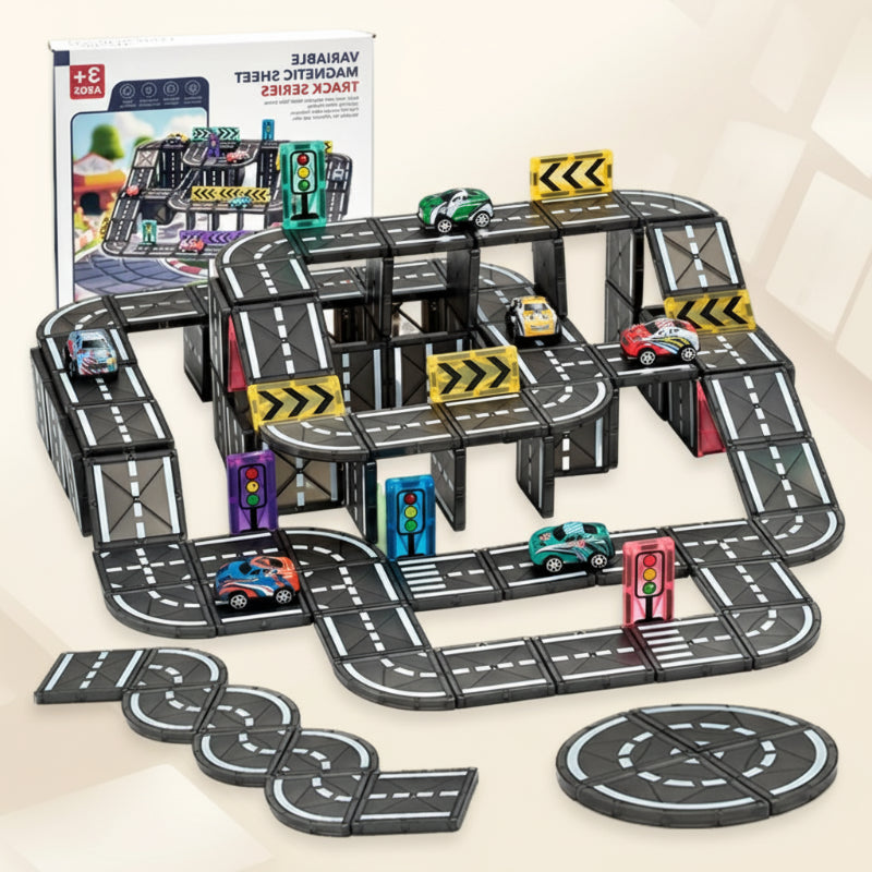 MagnetoTrack – Creatief & Speels – Magnetische tegels Autoset