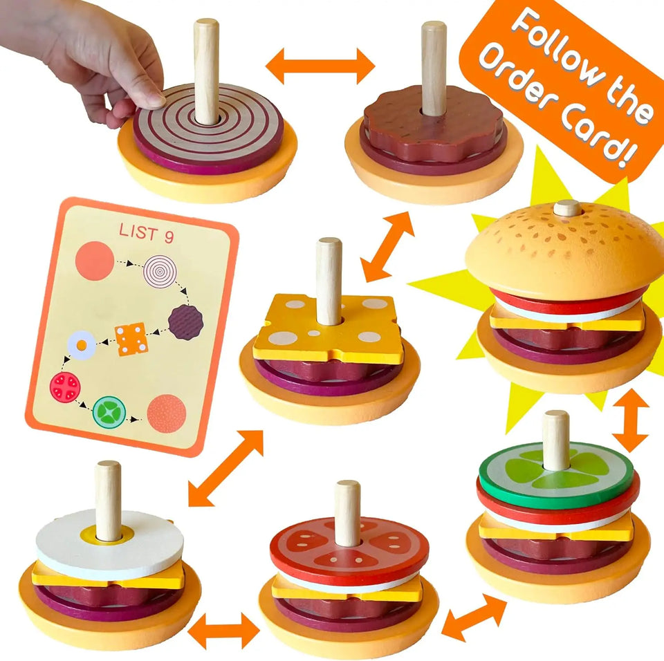 Woods™ - Smakelijk Stapelen - Sandwich Bouwspeelgoed