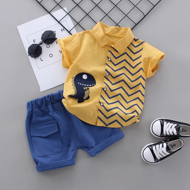 Mini Fashion™ - Overhemd dino met broekje