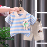Mini Fashion™ - Streepjespak - Katoenen Kledingset