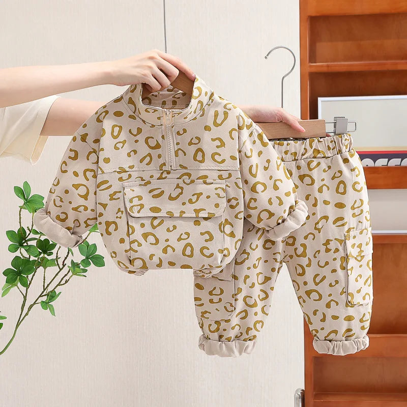 Mini Fashion™ - Coole Luipaard Print - 2-Delige Kledingset