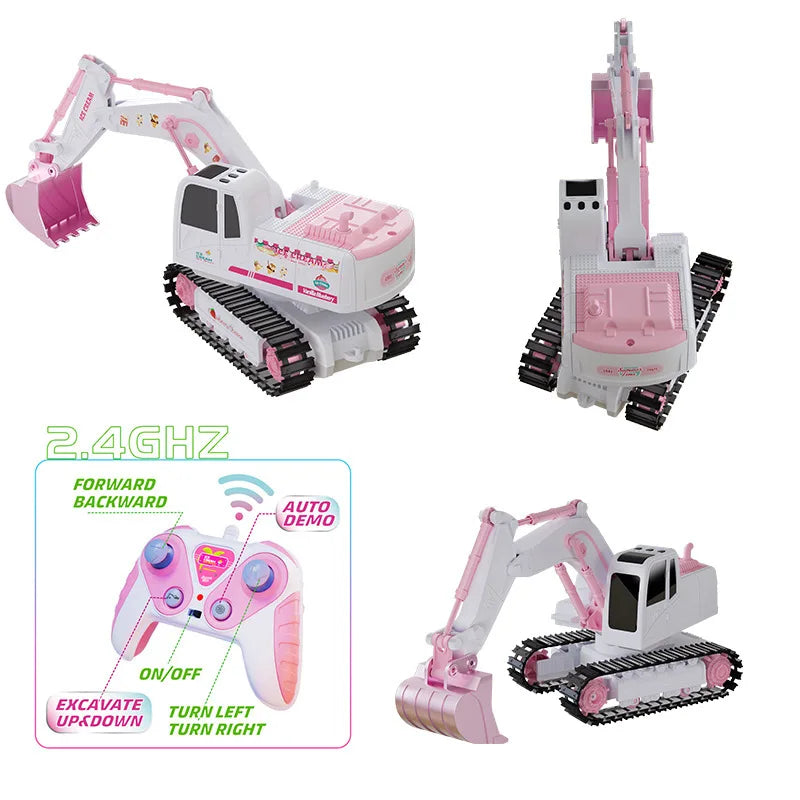 Pink Power Digger™ – Graaffeestje voor Meiden – RC Graafmachine