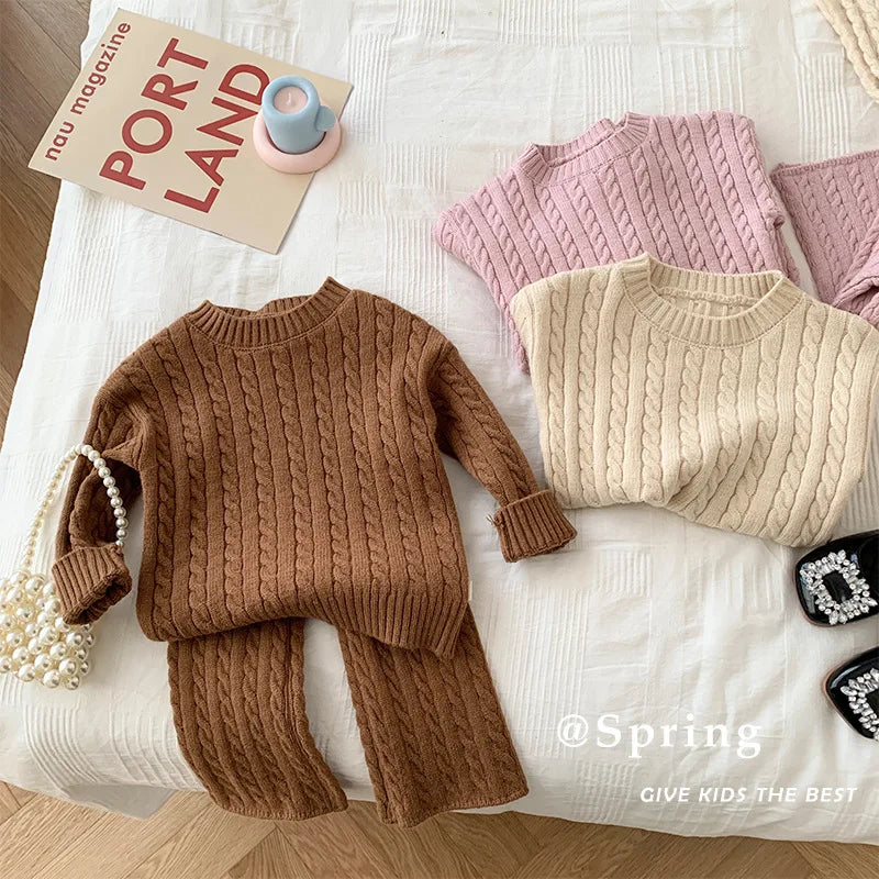 Mini Fashion™ - Stijlvol & Trendy voor kinderen - Gebreide Trui & Broek