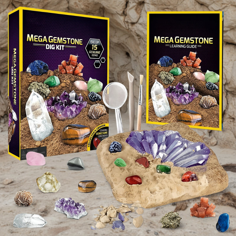 Gemstone Dig Kit – Ontdekken & Leerzaam – Kristallen Opgravingsset
