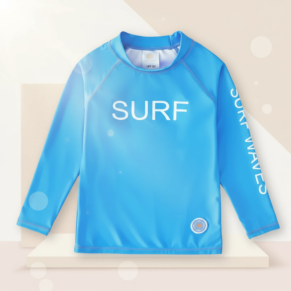 SunShield – Beschermend & Soepel – Kinder SurfShirt met Lange Mouwen en UPF 50+