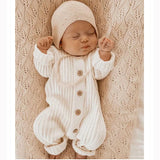 Mini fashion™ - Zachte 'Knitted' Katoenen Stof - Gebreide Romper