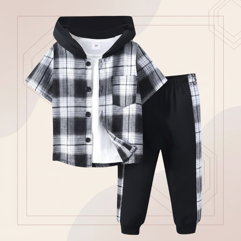 Boys Checkered Outfit – Trendy en comfortabel – Geruite Kinderkleding set