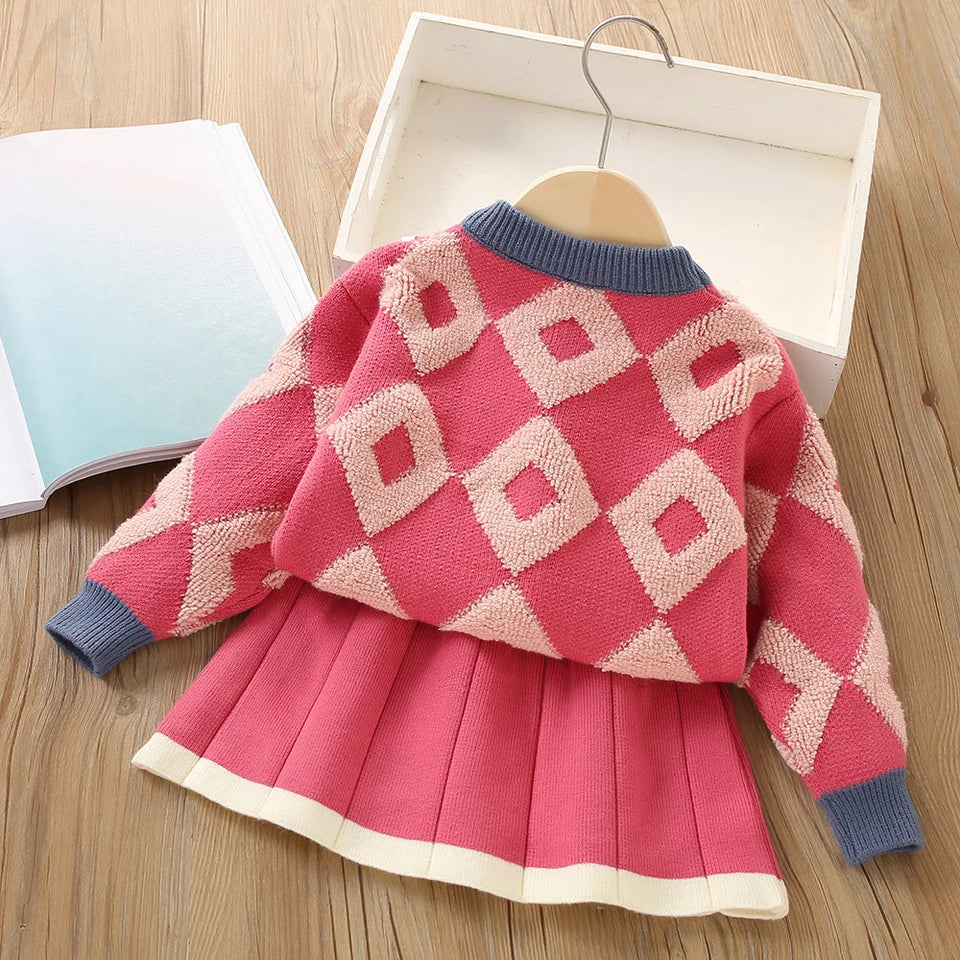 Mini Fashion™ - Heerlijk Warm - Vintage Gebreide Pullover & Rok