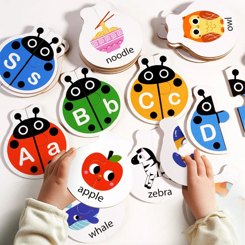 Wooden Letter Matching Game – Leren & Spel – Alfabet Puzzel