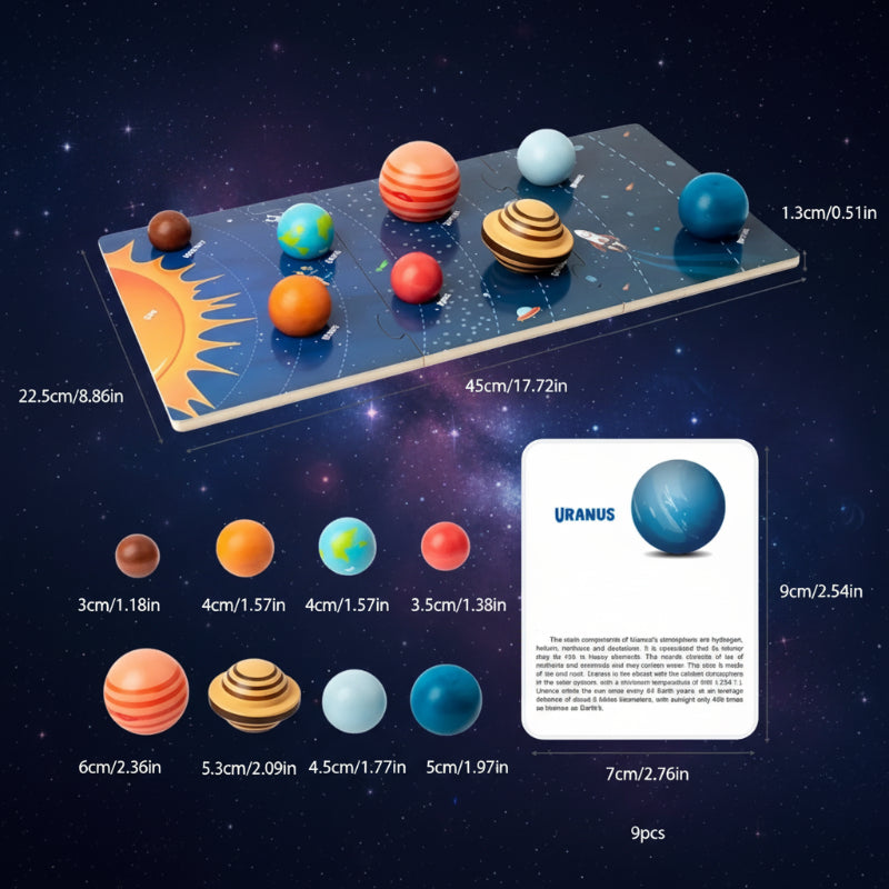 Wooden Solar System – Leerzaam & Ontdekkend – Planeten Speelset