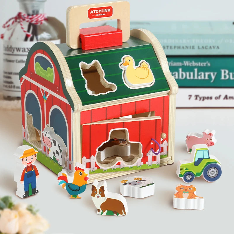 Farm Sort™ – Kleur & Vormplezier – Houten Boerderij Sorteerspel