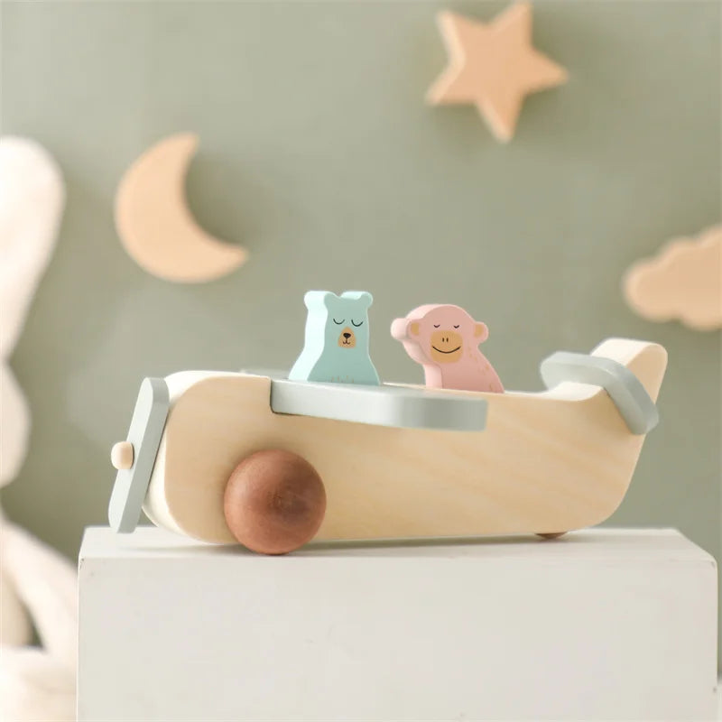 Woods™ - Bevorder Creativiteit & Motoriek - Houten Montessori Vliegtuig Speelgoed