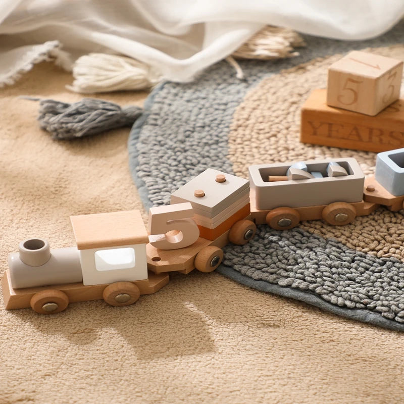 TrainCount –  Klassiek & Educatief – Houten Montessori Trein