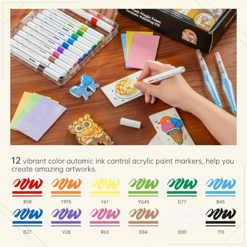 MagicFoam – Kleurrijk en creatief – Creatieve Textuurstift Set