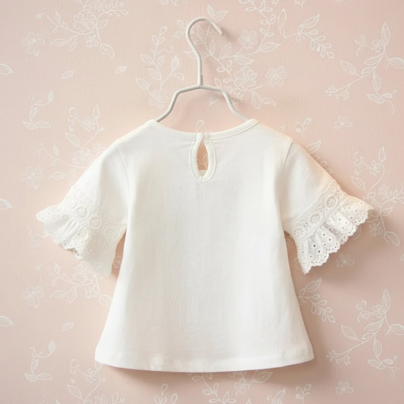 Girls Trumpet Sleeve Top – Elegant & Comfort – Kanten Mouw