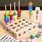 Woods™ - Stimuleer Creativiteit & Verbeter Vaardigheden - Kleurrijke Montessori Puzzelset
