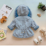 FurDream – Denim Look – Winterjas met Capuchon