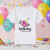 Birthday Graphic Tee – Schattig & Luchtig – Verjaardag Kinder T-shirt