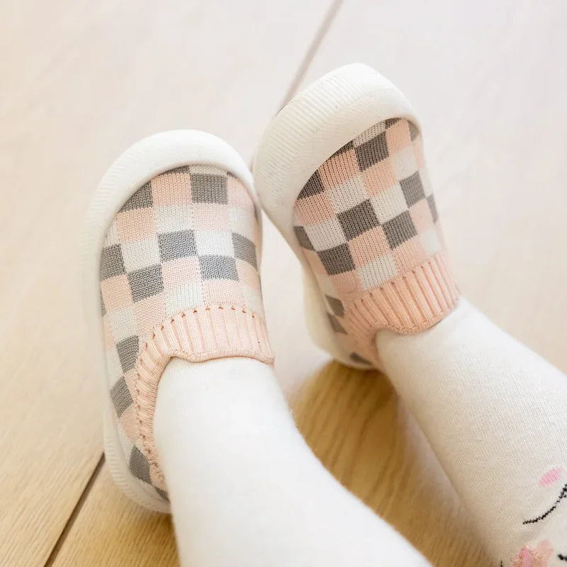 Mini Fashion™ - Geblokt patroon - Flexibele Instapschoen