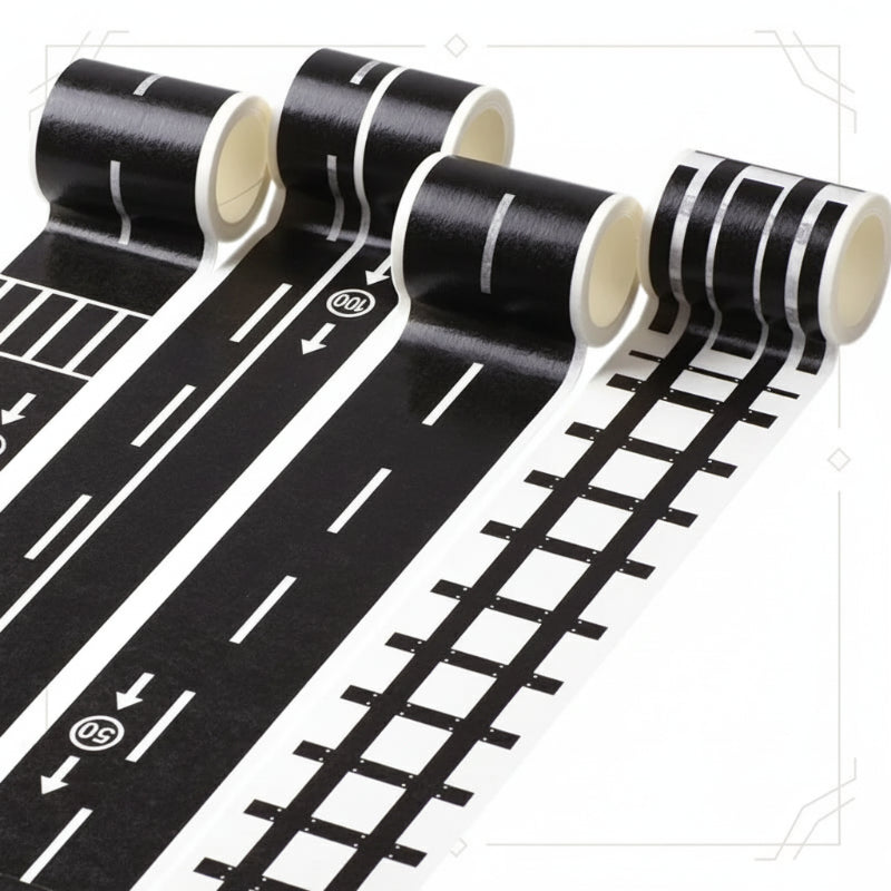 KidoTape – Kleurrijk & Handig – Verkeersweg Sticker Tape Set