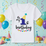 Birthday Graphic Tee – Schattig & Luchtig – Verjaardag Kinder T-shirt