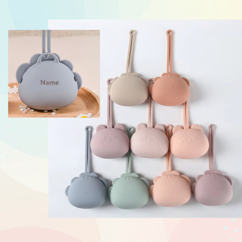 Personalized Pacifier Case – Gegraveerd & Praktisch – Gepersonaliseerde fopspeen houder