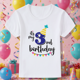 Birthday Graphic Tee – Schattig & Luchtig – Verjaardag Kinder T-shirt