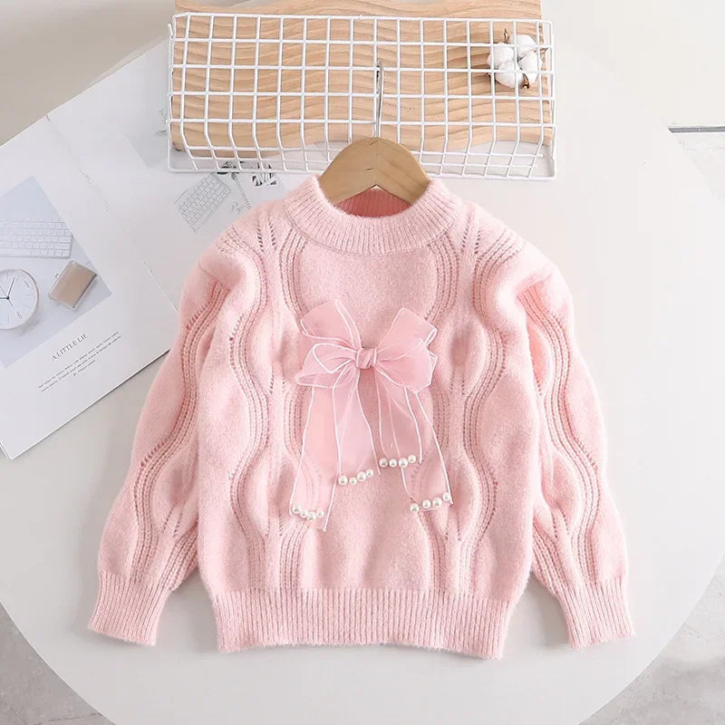 Mini Fashion™ - Warm & Stijlvol - Meiden Trui met strik