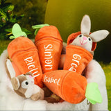 Personalized Bunny – Ultiem Paascadeau - Pluche wortelkonijn met naam