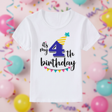 Birthday Graphic Tee – Schattig & Luchtig – Verjaardag Kinder T-shirt