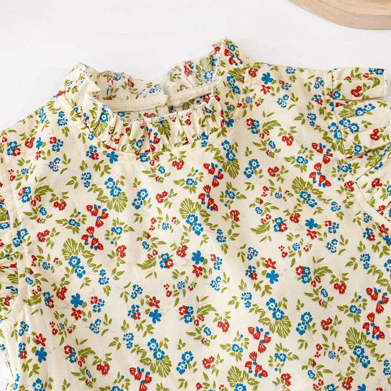 Mini Fashion™ - Zomerse Bloemen - Bloemenprint Top & Rok