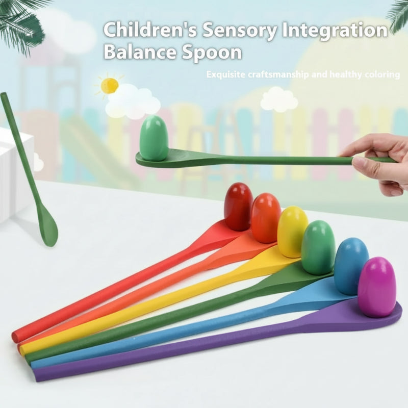 Wooden Egg Spoon Game – Motoriek & Leren – Eierrace Balans Spel