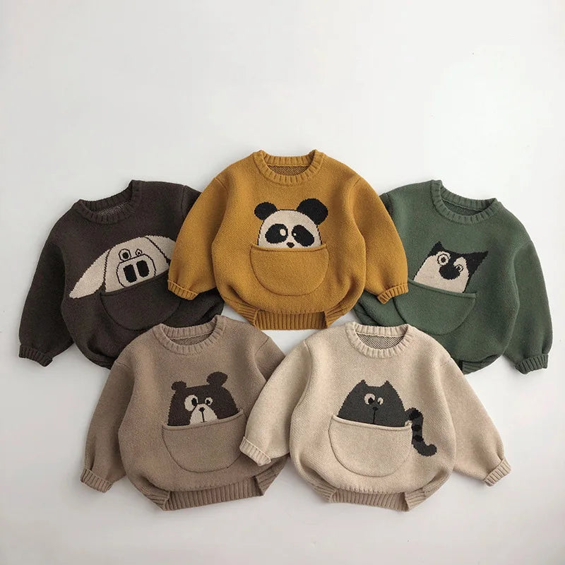 Mini Fashion™ - Leuke Print met Buidel - Dieren Trui