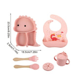 Dino Tablewear Set™ - 7-delige set - Siliconen Kinderservies