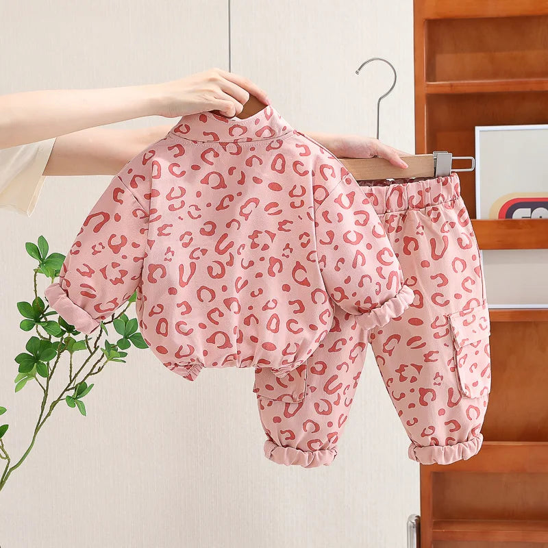 Mini Fashion™ - Coole Luipaard Print - 2-Delige Kledingset