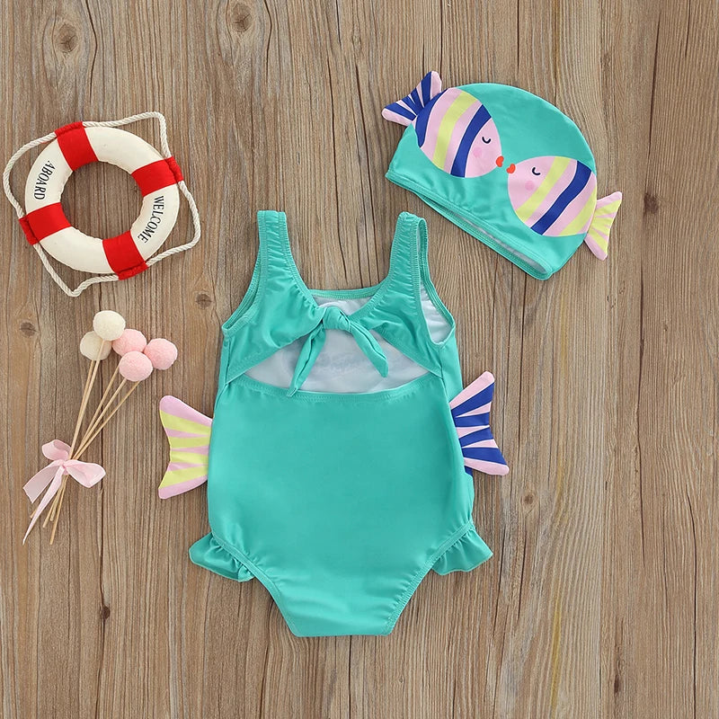 Mini Fashion™ - Leuk Vissenprintje - Meisjes Badpak