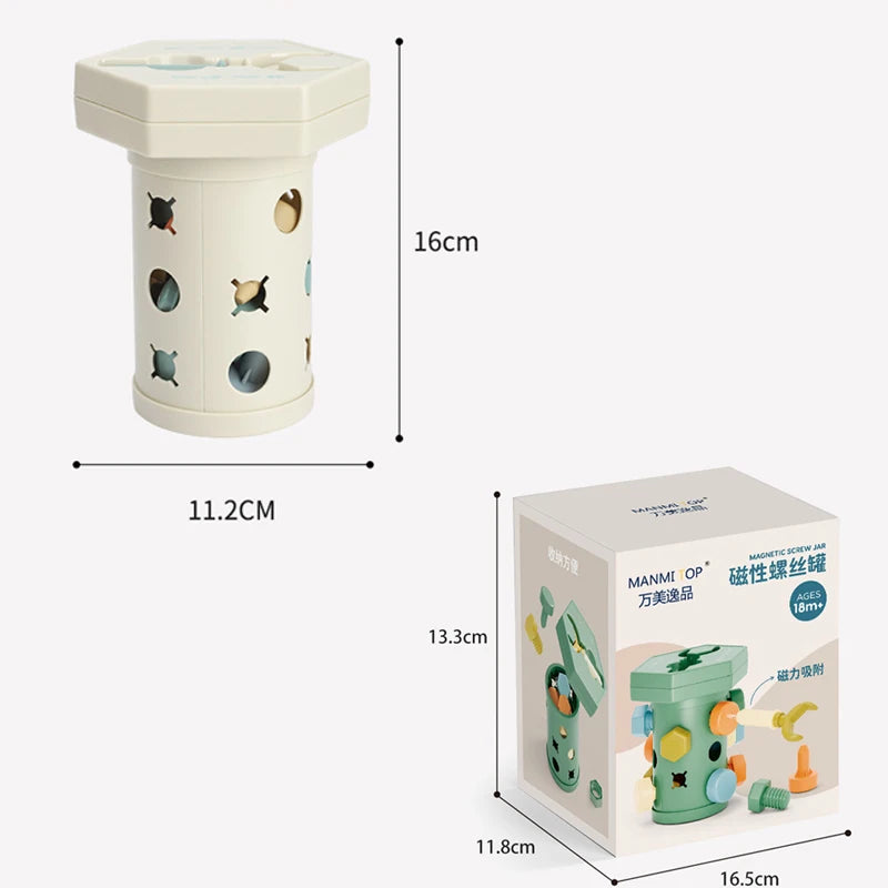 Magnet Toys™ - Creativiteit & Motoriek - Montessori Schuif- en Schroefplezier