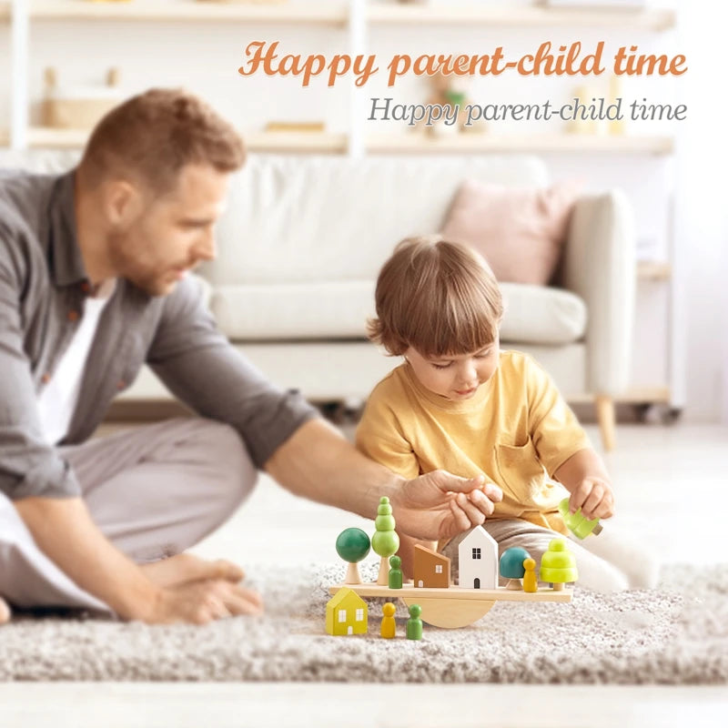 Wooden Forest Blocks – Creatief & Ontwikkeling – Houten Stapel Blokken Set