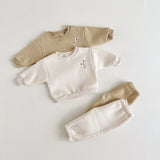 Mini Fashion™ - Warm & Comfortabel - Trainingspak met Bloemenborduursel