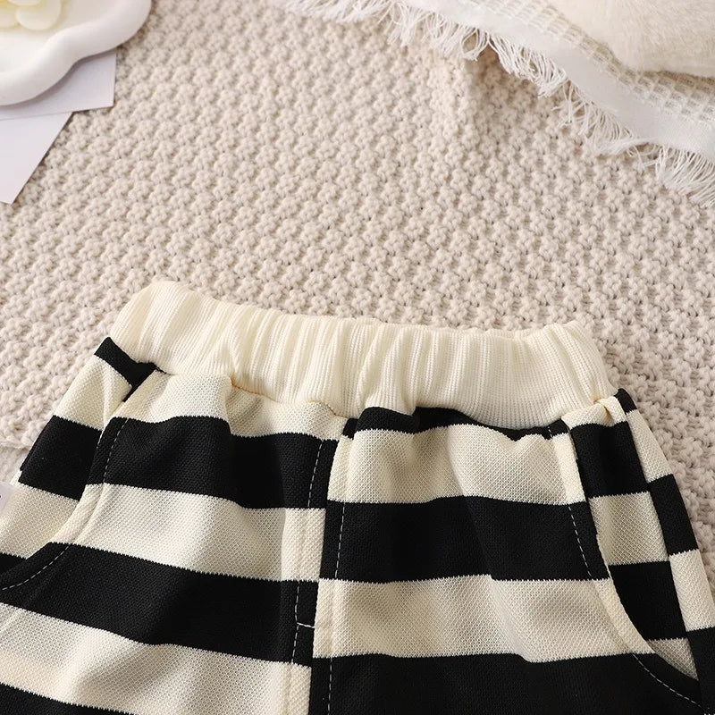 Mini Fashion™ - Streepjespret - Katoenen Kledingsetje
