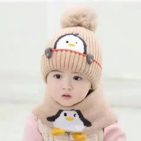 Mini Fashion™ - Schattig Pinguin Design - Kinder Muts & Sjaal