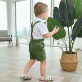 LittleDandy – Klassiek & Elegant – Katoenen Shorts met Bretels, Strikje & Overhemd